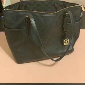 Black Soft Leather Michael Kors Tote.